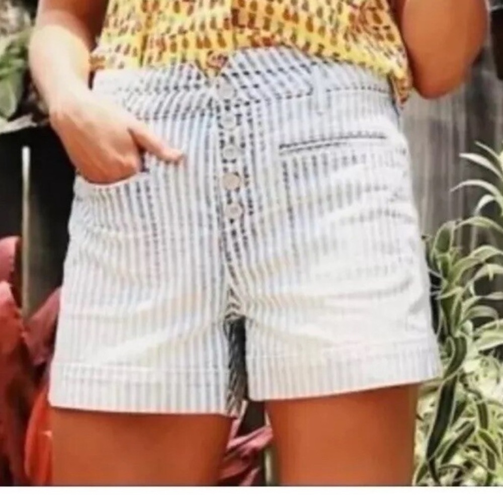 Anthropologie Pilcro and the Letterpress High-Rise Slim Striped Shorts
